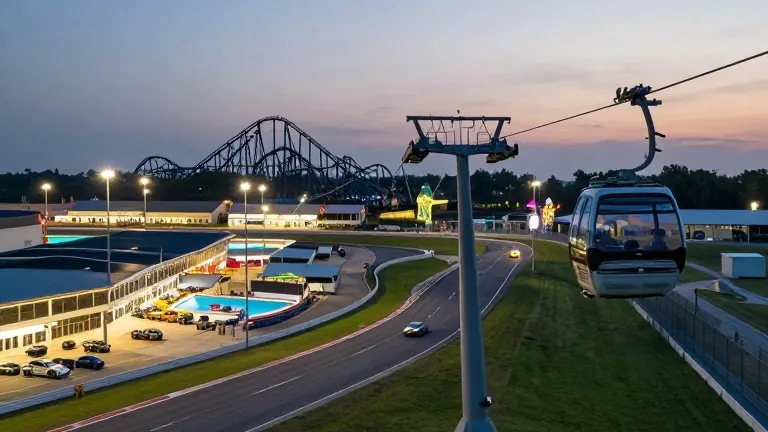 Illustration for: 2 Pools and Coasters Signal COTA's Shift From Track to Theme Park